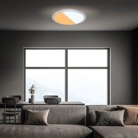 Brilo - Plafonieră LED CTS, 21W, 230V, 3000/4000K, Ø 37 cm, crom mat