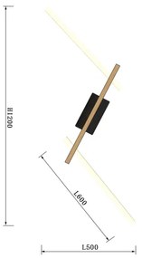 Aplică LED dimabilă Wofi 7021-306 RIMINI LED/40W/230V maro/negru
