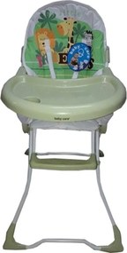 Scaun de masa pentru copii si bebe Baby Care™ ,pliabil, centura de siguranta, sezut comfortabil, masuta detasabila, Verde