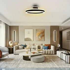 Lustră LED dimabilă aplicată LED/86W/230V 3000-6500K negru + telecomandă