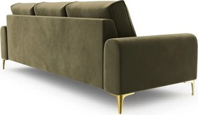 Canapea, Madara, Mazzini Sofas, 4 locuri, gold legs, 237x102x90 cm, catifea, verde