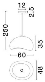Lustra suspendata design modern, Stone Brown, AERE, L 60cm