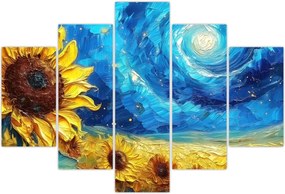 Tablou - Pictura floarea-soarelui (150x105 cm)