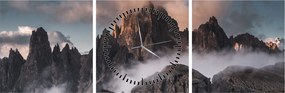 Tablou - Dolomiți Italieni ascunși în ceață (cu ceas) (90x30 cm)
