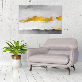 Tablou - Mișcări aurii și gri (90x60 cm)