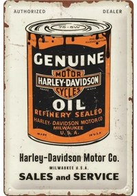 Placă metalică Harley Davidson - Genuine Oil Can, (30 x 20 cm)