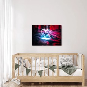 Tablou cu inima iluminată (70x50 cm)