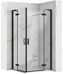 Cabina dus Hugo Double negru 80x80 cm
