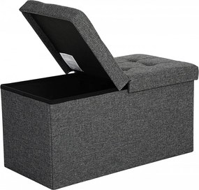 Bancheta Dormitor cu Spatiu de Depozitare, MDF, Gri Inchis
