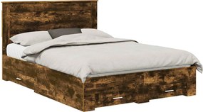 vidaXL Cadru de pat cu sertar cu headboard cu depozitare Lemn compozit