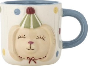 Set 3 piese din ceramică artizanală, multicolor, pictate manual cu un cățeluș vesel, pentru copii, „Party"