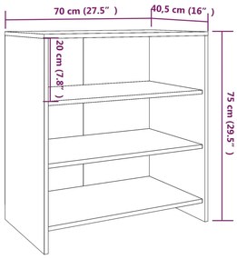 Servanta, stejar afumat, 70x40,5x75 cm, PAL 1, Stejar afumat