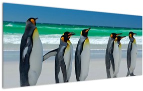 Tablou - Grup de pinguini regali (120x50 cm)