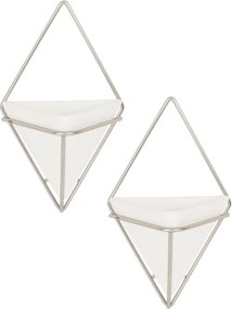 Set 2 ghivece suspendate din ceramică și cadru argintiu Umbra Trigg