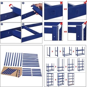 Raft Songmics, 5 rafturi, 180 x 90 x 40 cm, Albastru, GLR40Q