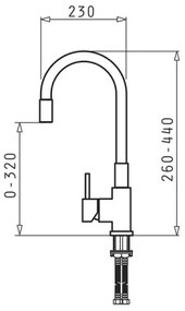 Baterie de chiuvetă cu pipă flexibilă Pyramis 90938101 FLESSI bej