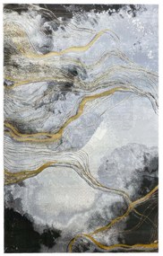 150x230 cm Covor Storm, Design Modern, Gri/Galben Mustar, Densitate 2500 gr/m2, EFHE7801007