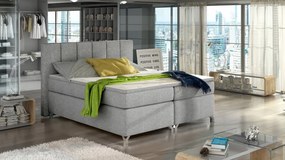 Pat tapitat boxspring, cu spatiu pentru depozitare, 160X200 cm, Basilio 1, Eltap (Culoare: Gri inchis piele)