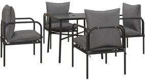 Outsunny Set de Luat Masa de Gradina din 5 Piese cu Perne Groase | Aosom Romania
