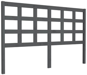817897 vidaXL Tăblie de pat, gri, 156x4x100 cm, lemn masiv de pin