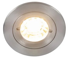 Spot încastrat inteligent oțel rotund IP44 incl. Wifi GU10 - Xena