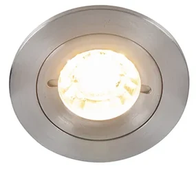 Spotlight inteligent încastrat din oțel rotund IP44 cu WiFi GU10 - Xena