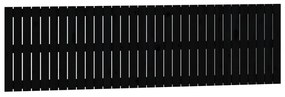 824832 vidaXL Tăblie de pat pentru perete, negru, 204x3x60 cm, lemn masiv pin