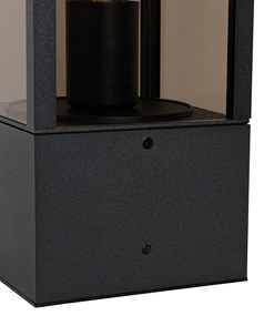 Lampa de exterior pe picioare neagra cu fum 40 cm IP44 - Charlois
