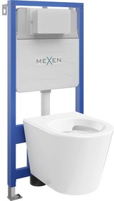 Mexen set WC încastrat cadru Felix Slim cu vas de toaletă Rico, Albă - 6103372XX00
