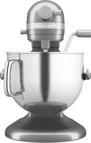 Mixer planetar KitchenAid Artisan 5KSM70SHXEMS Medallion silver, 375 W, 6,6 l, 11 viteze, 67 de puncte de contact, Ridicare bol, Viteză speciala „Fold”, Flex Edge, Gri metalizat