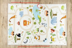 BAMBINO 1165 covor lavabil Grădină zoologică pentru copii anti-alunecare bej - SECUNDAR-COTATI PRODUSUL