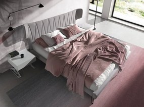 Pat dublu tapitat design LUX Light grey 180x200cm