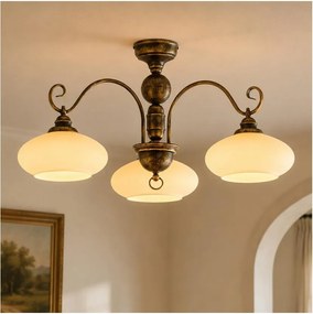 Brilagi - Lustră montată pe tavan MOLLERO 3xE27/15W/230V Ø 84 cm bronz/patină