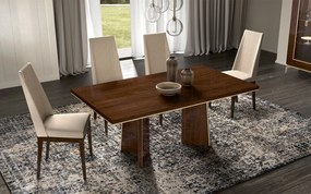 Masă lemn masiv nuc Fixă / Extensibilă Devon Lucios - Extensibila: L 180 / 225 x A 104 x H 75 cm