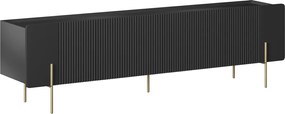 Dulap TV Malmi 200 cm - negru mat / picioare aurii