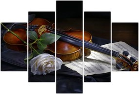 Tablou - Trandafiri și vioară (150x105 cm)