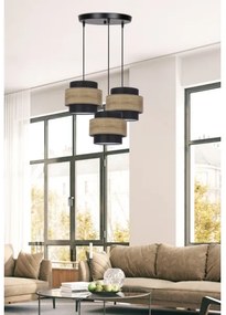 Lustră pe cablu TWIN 3xE27/40W/230V maro/negru