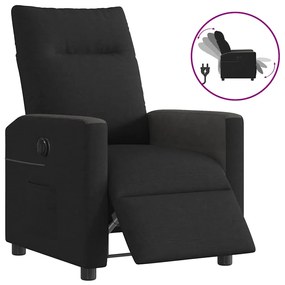 vidaXL Fotoliu rabatabil electric, negru, material textil