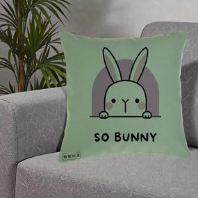 Perna Decorativa So Bunny Kawaii, 40x40 cm, Verde, Husa Detasabila, Perna Inclusa, BEKZ®