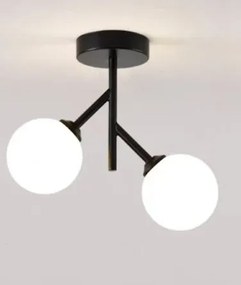 Lustra cu Sticlă 350-2 BK – Design Modern, cu 2 Socluri E27