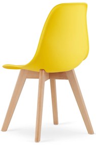 Scaun galben KITO cu picioare de fag