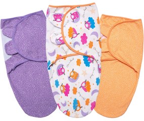 Set 3 sisteme de infasat reglabil din bumbac 0-3 luni Kidizi Colors, 100% bumbac