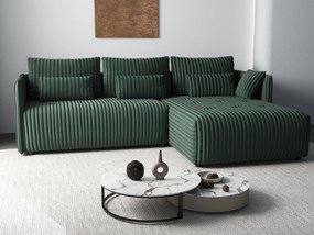 Colțar extensibil dumonde cu ladă de depozitare si sezut confortabil din spuma high-density, Malta Ambience Verde 235x185 cm