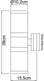 Globo 32014-2 - Corp de iluminat perete exterior XELOO 2xE27/60W
