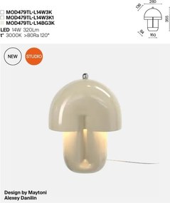 Veioza decorativa LED din ceramica Hope alb mat