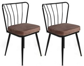 Set de scaune de sufragerie Yildiz Light Brown andBlack, 4 buc., 4 buc