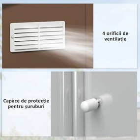 Outsunny Magazie de Unelte, Căsuță din Oțel Galvanizat, Șopron de Grădină pentru Organizare și Depozitare, 3.4x3.86x2 m, Galben | Aosom Romania