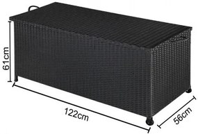 Deuba Cutie depozitare 122cm x 56cm x 61cm - cu roti negre
