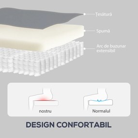 HOMCOM Fotoliu Reclinabil Manual cu Suport pentru Picioare din Material Textil Efect Piele și Bază Rotativă, Gri | Aosom Romania