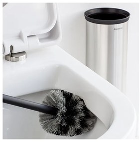 Perie pentru toaleta Brabantia Profile 90300284, 43 cm, Perie complet acoperita, Montabil pe perete, Inox